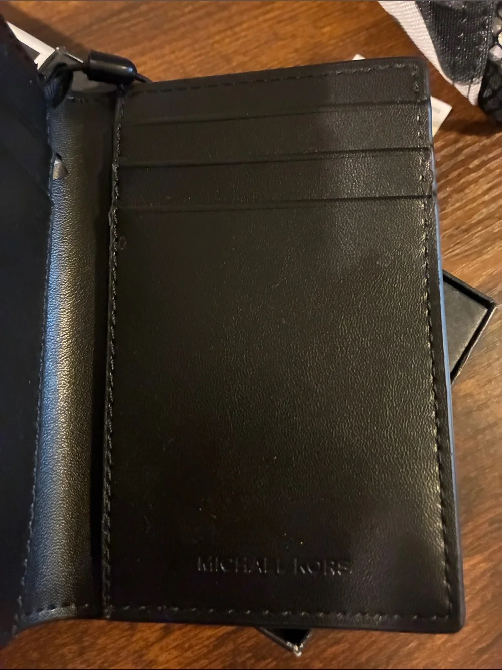 Michael Kors Men’s Black and Gray Folding Card Case
